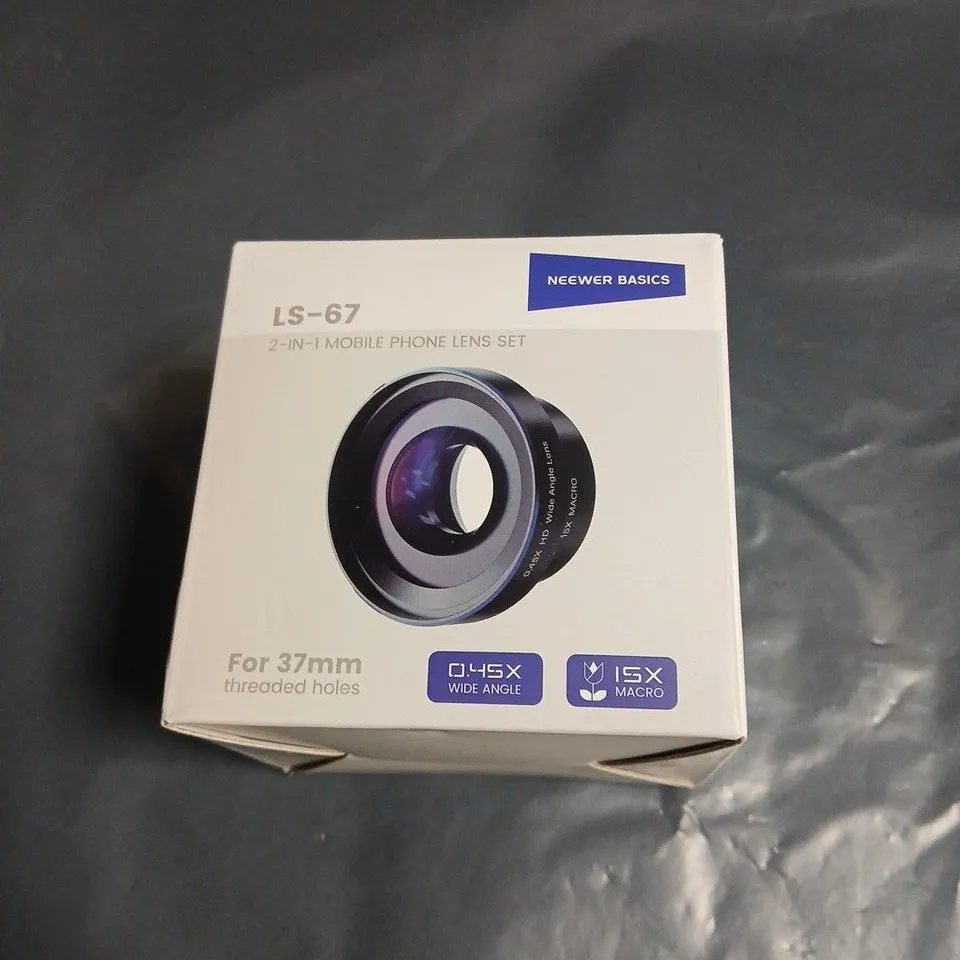 NEEWER LS-67 2-IN-1 MOBILE PHONE LENS SET – 0.45X WIDE ANGLE + 1.5X MACRO, FOR 37MM