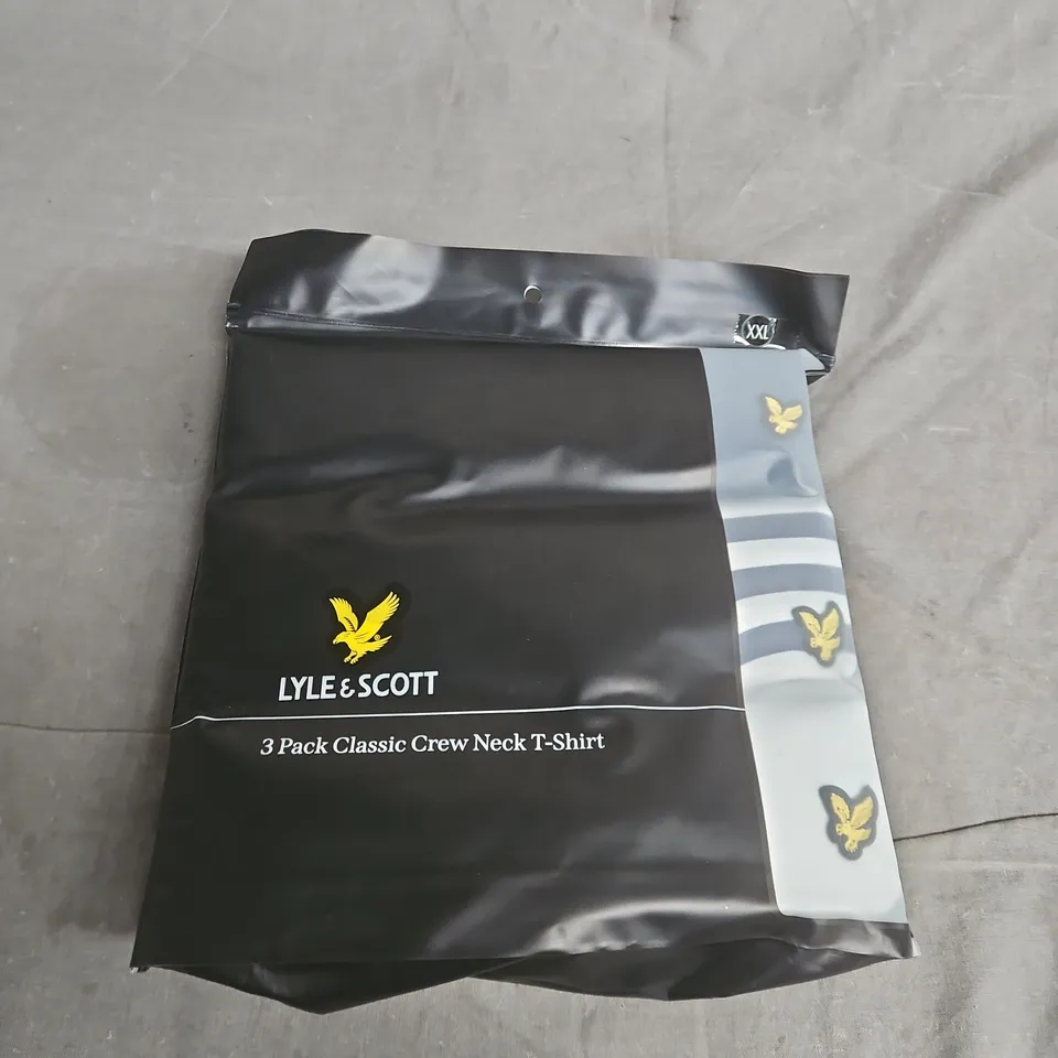 LYLE & SCOTT 3 PACK CLASSIC CREW NECK T-SHIRTS – MEN UK 2XL (XXL)