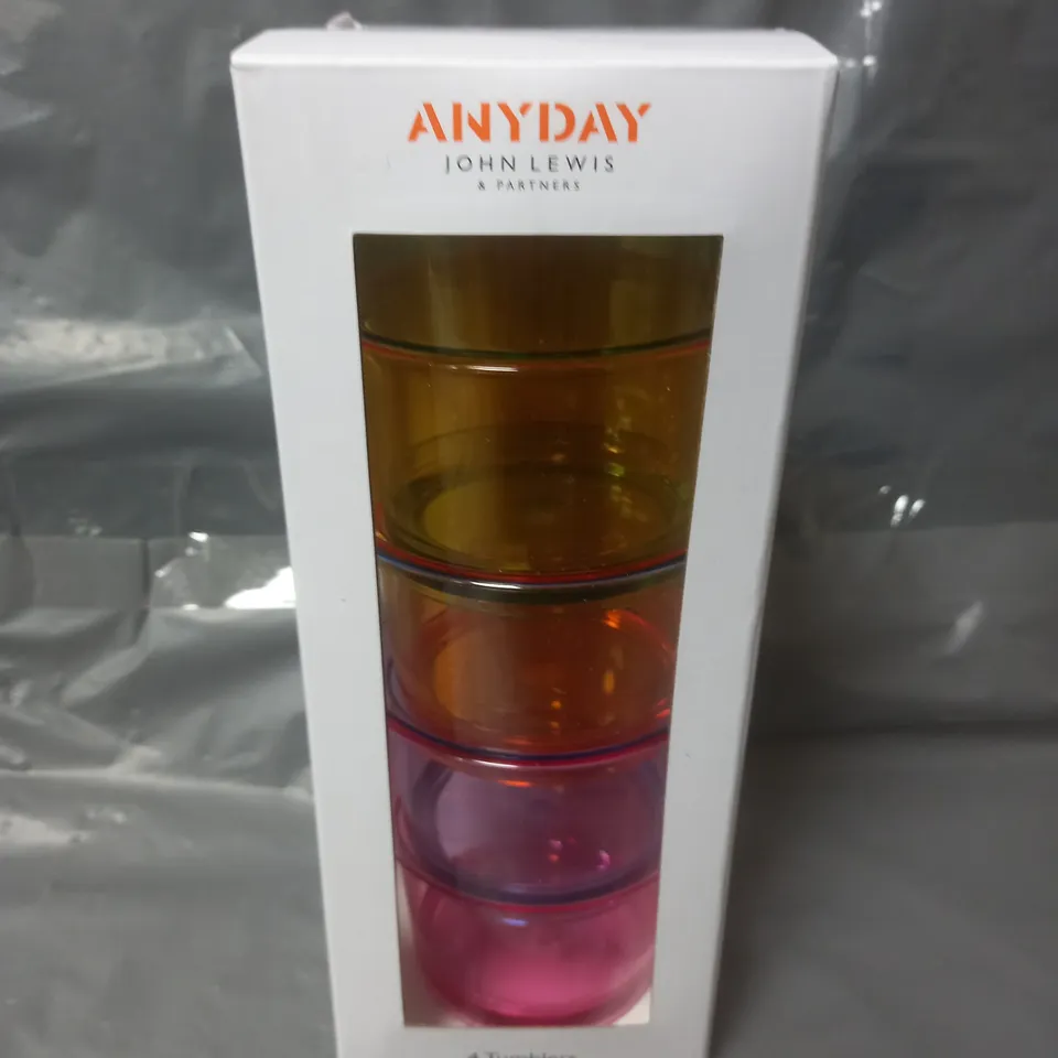 JOHN LEWIS ANYDAY TUMBLER 4 PACK 