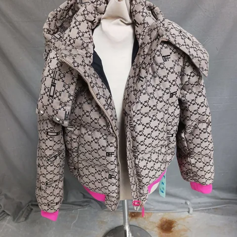 OFF WHITE PADDED JACKET IN BROWN/PINK SIZE L