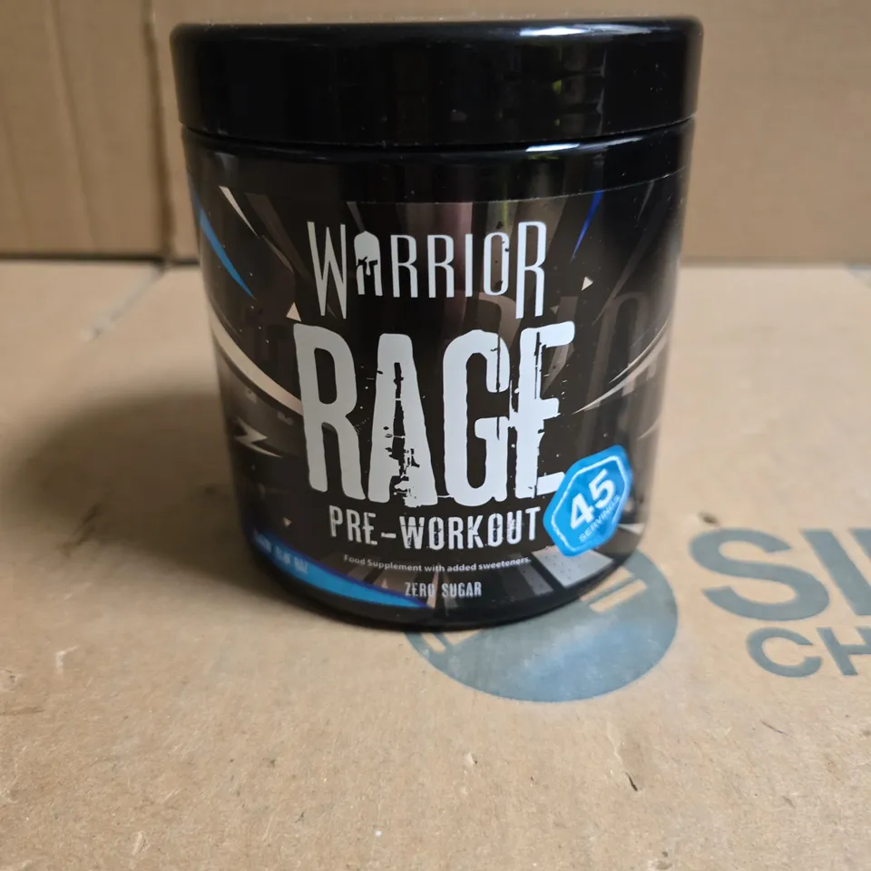 WARRIOR RAGE PRE-WORKOUT SUPPLEMENT – 45 SERVINGS BLAZIN BLUE RAZZ 392G