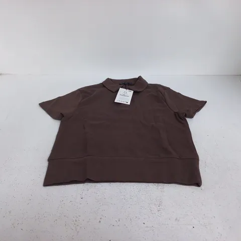 STRADIVARIUS BROWN POLO SHIRT β UK SIZE S