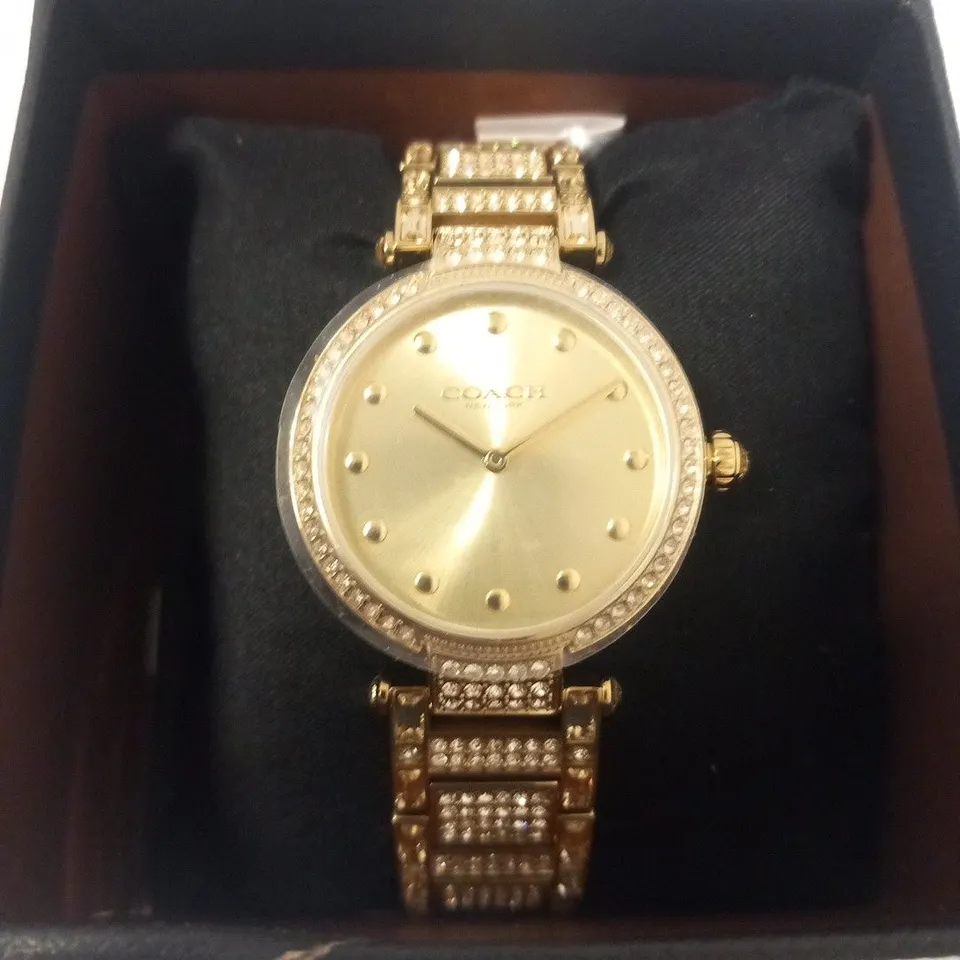 BOXED COACH LADIES CARY CRYSTAL WRIST WATCH