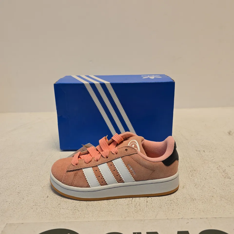 ADIDAS CAMPUS SNEAKERS – PINK SUEDE WITH WHITE STRIPES (CAMPUS 00S C) SIZE UK 2