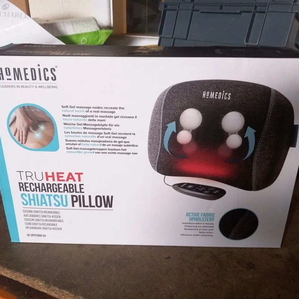 BOXED HOMEDICS TRUHEAT RECHARGEABLE SHIATSU PILLOW