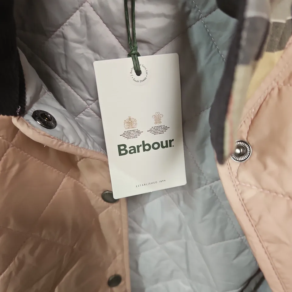 BARBOUR DEVERON QUILT JACKET – PINK, UK 12 (M)
