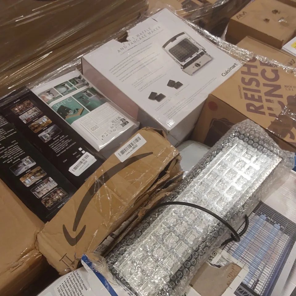 PALLET CONTAINING A VERY LARGE QUANTITY OF ASSORTED ITEMS INCLUDING: ELECTRIC BLANKET, WAFFLE MAKER, INSECT KILLER, LED DESKTOP MAGNIFIER ECT