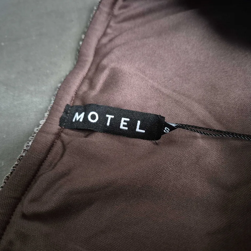 MOTEL EARLINE MINI SKIRT - SEQUIN CHECK BROWN, SIZE S