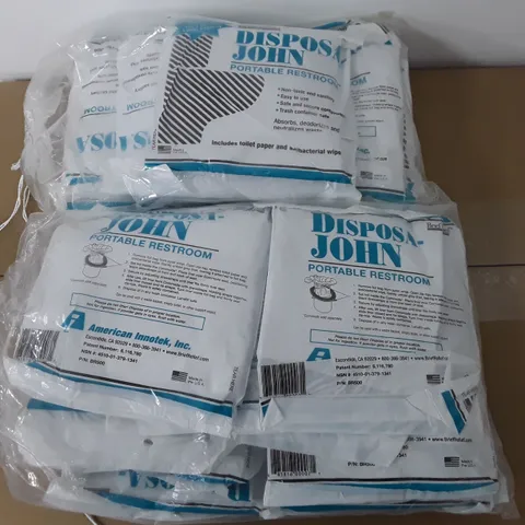 LARGE QUANTITY OF DISPOSA-JOHN PORTABLE RESTROOM