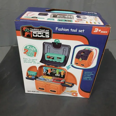 FASHION TOOL SET TOY FOR KIDS – ORANGE CARRY CASE (3+ YEARS, 2-IN-1 BACKPACK)