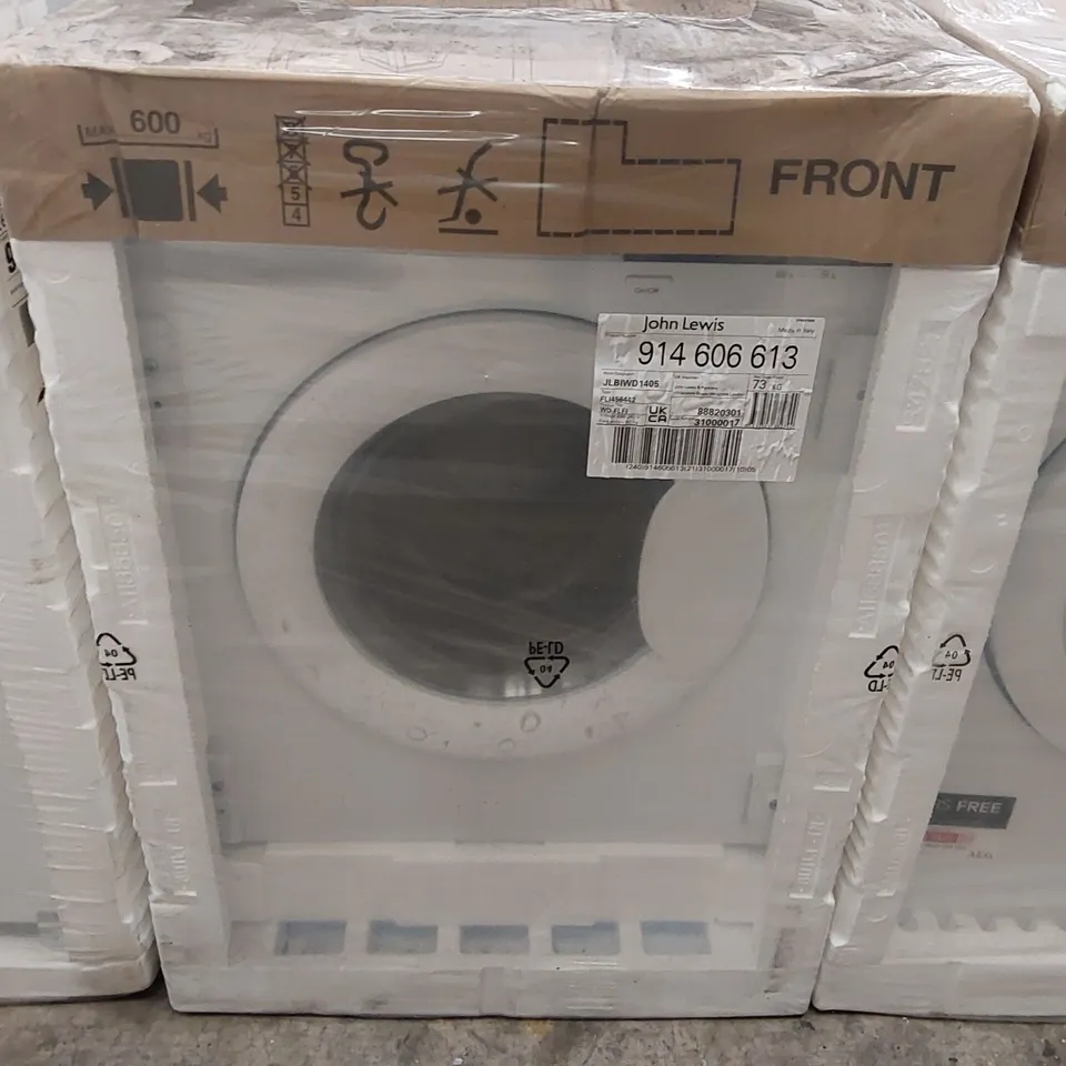 JOHN LEWIS JLBIWD1405 INTEGRATED WASHER DRYER, 7KG/4KG LOAD, 1600RPM SPIN, WHITE