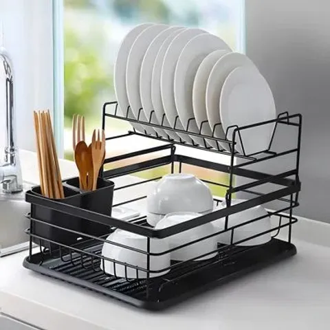 BOXED KITCHEN 2 TIER METAL DISH DRAINER RACK