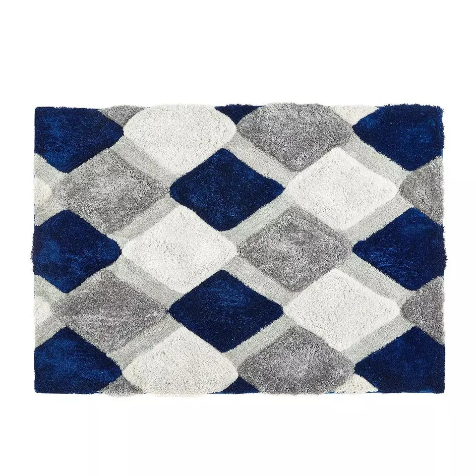 ORIGINS 3D GEO SHAGGY NAVY RUG (160x230cm) - COLLECTION ONLY