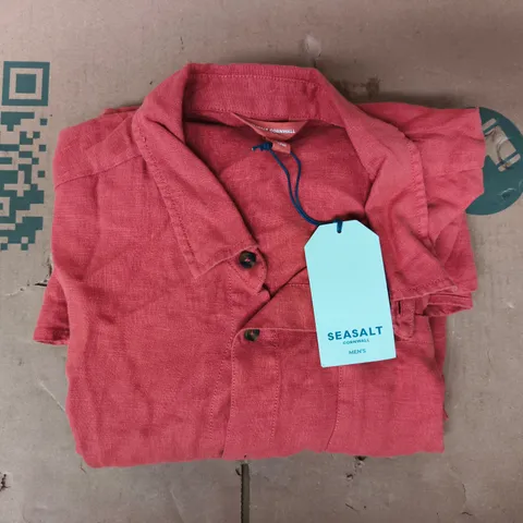 SEASALT CORNWALL MEN'S CURATOR SHIRT IN DUSTY COPPER SIZE LARGE
