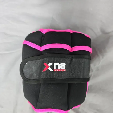 XN8 SPORTS PADDED WRIST WEIGHT WITH VELCRO STRAP – BLACK WITH PINK TRIM