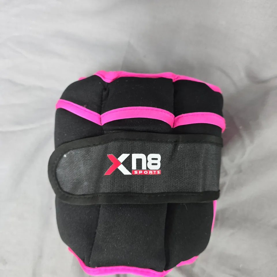 XN8 SPORTS PADDED WRIST WEIGHT WITH VELCRO STRAP – BLACK WITH PINK TRIM