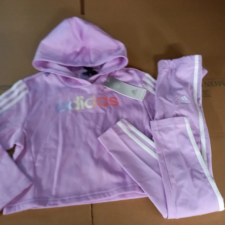 ADIDAS KIDS PINK 2-PIECE SET - 7/8 YRS
