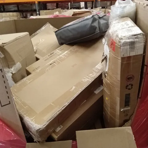 PALLET OF ASSORTED HOUSEHOLD GOODS AND PRODUCTS TO INCLUDE; WEIGHTED BLANKET, CORNER COMPUTER DESK, BOXED FURNITURE ETC