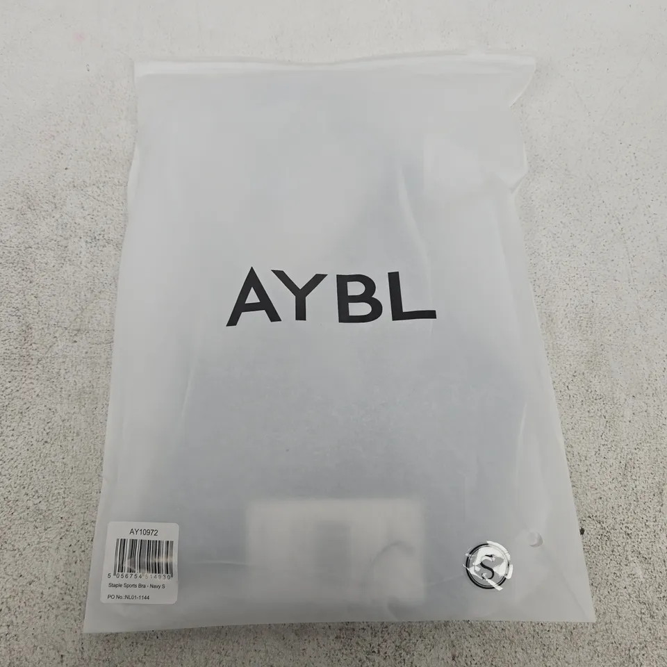 BAGGED AYBL STAPLE SPORTS BRA – NAVY, SIZE S 