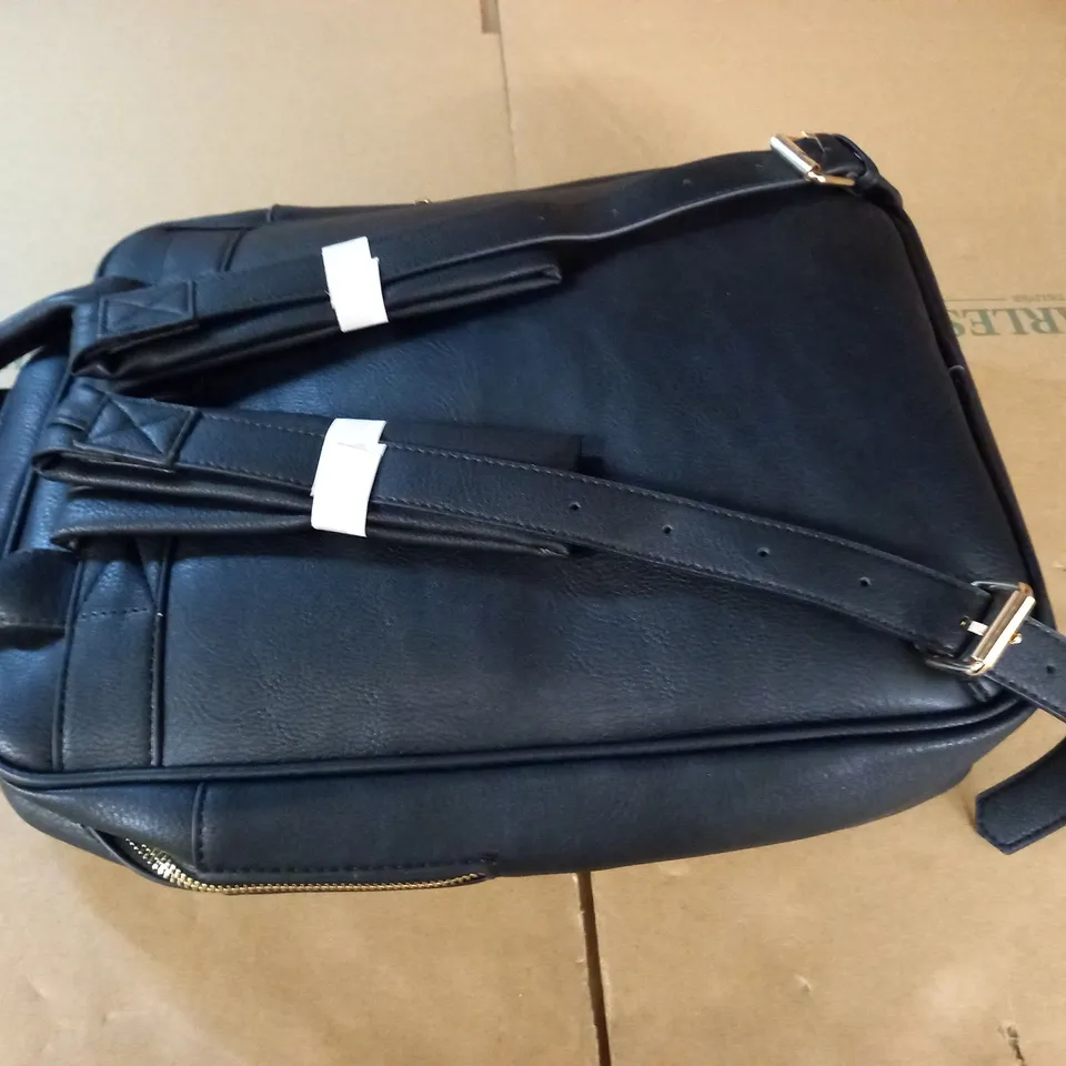 ACCESSORIZE BLACK LEATHER LOOK BACKPACK