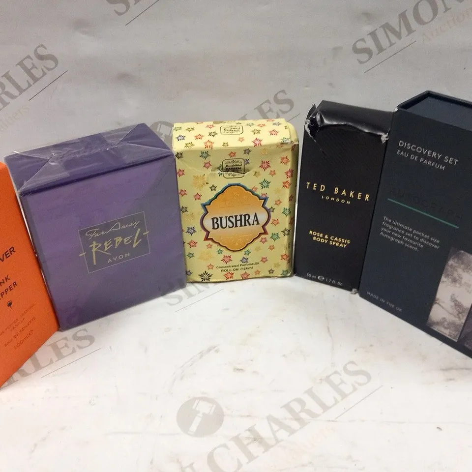 APPROXIMATELY 15 ASSORTED FRAGRANCES TO INCLUDE; TED BAKER, DISCOVER, AVON, BUSHRA AND AUTOGRAPH