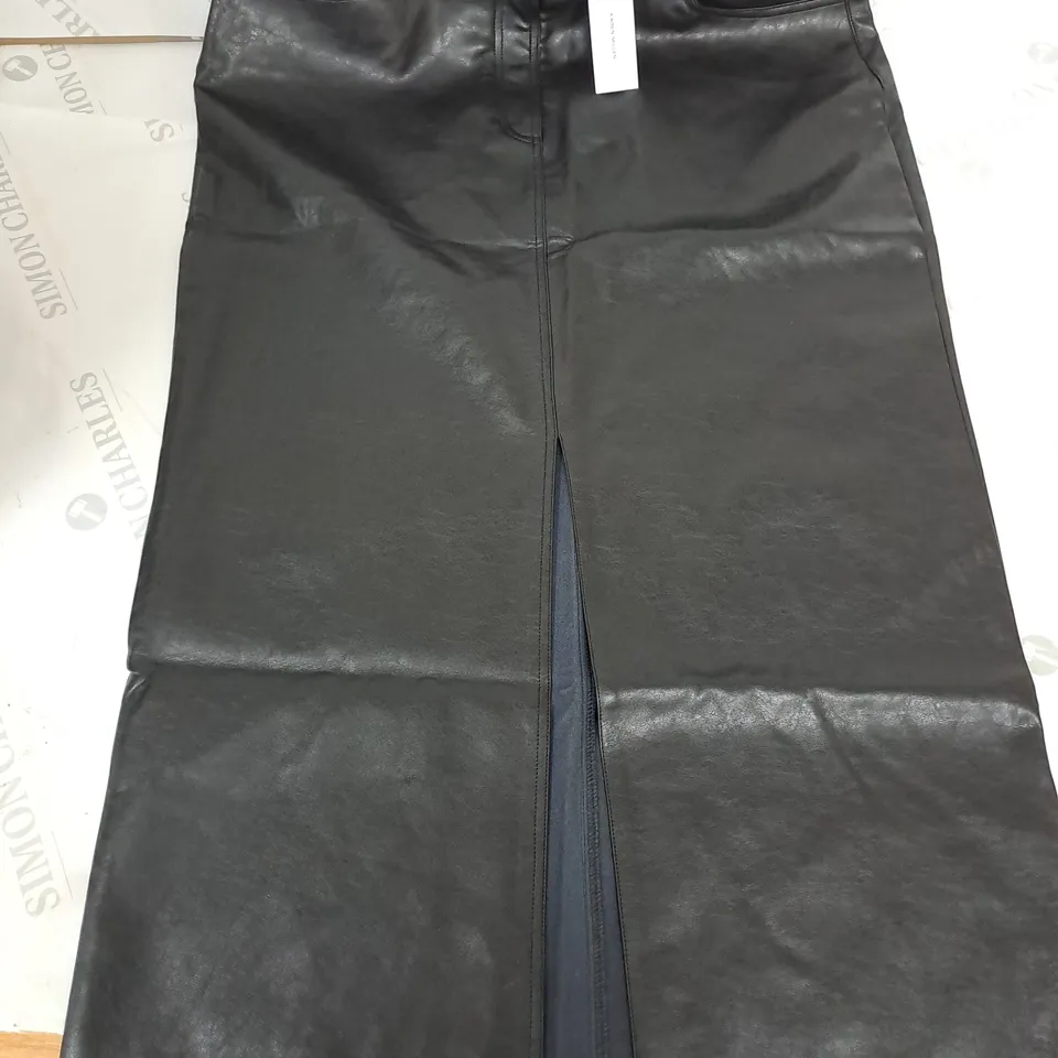 KAREN MILLEN FAUX LEATHER PENCIL MAXI SKIRT - 14