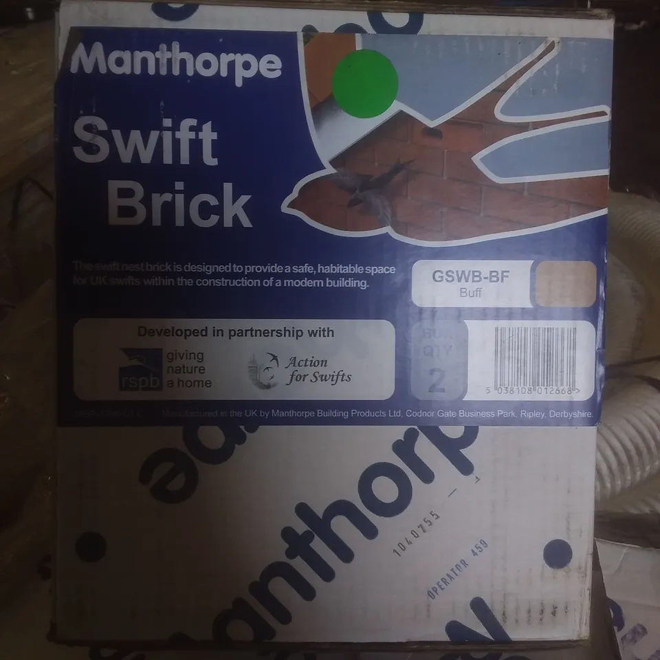 BOX OF X2 MANTHORPE SWIFT NEST BRICK 