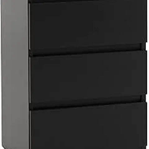 BOXED MALVERN 3 DRAWER BEDSIDE - BLACK (1 BOX)