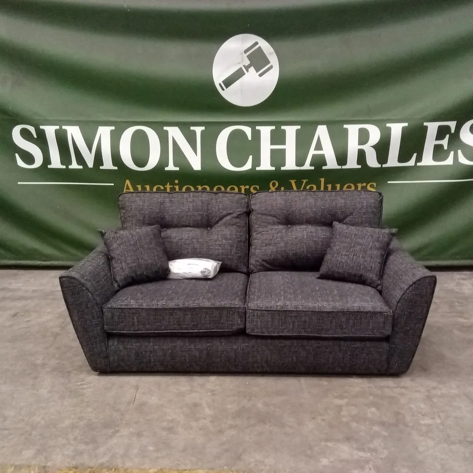 HALSTOW 2 SEATER FABRIC SOFA - CHARCOAL RRP £799