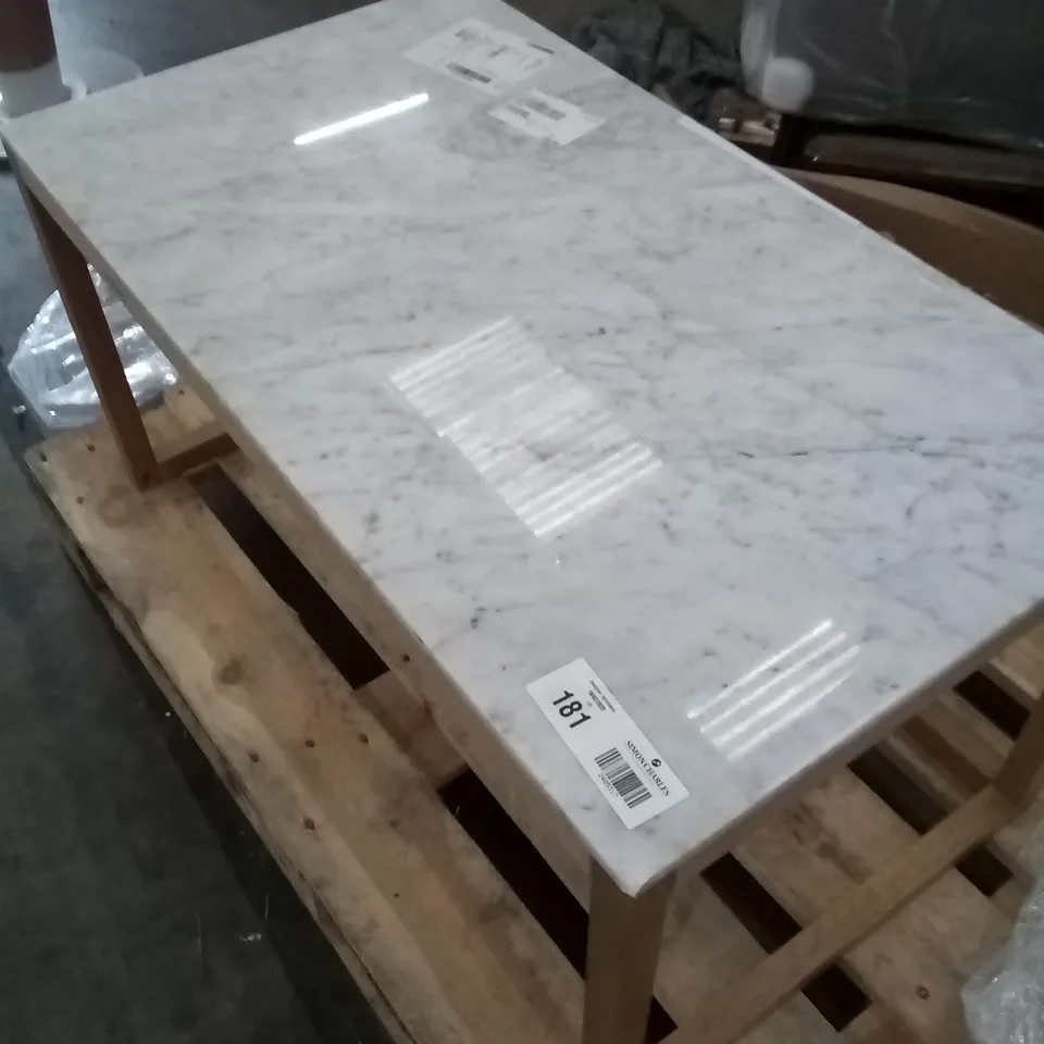 DESIGNER COX & COX OAK & MARBLE COFFEE TABLE  RRP £325