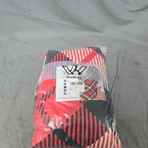 WINTHOME DUVET COVER SET – 140 X 200 CM, RED/BLACK PLAID PATTERN