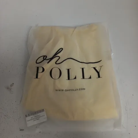 OH POLLY SQUARE NECK MIDI DRESS - PASTEL YELLOW, UK SIZE 10