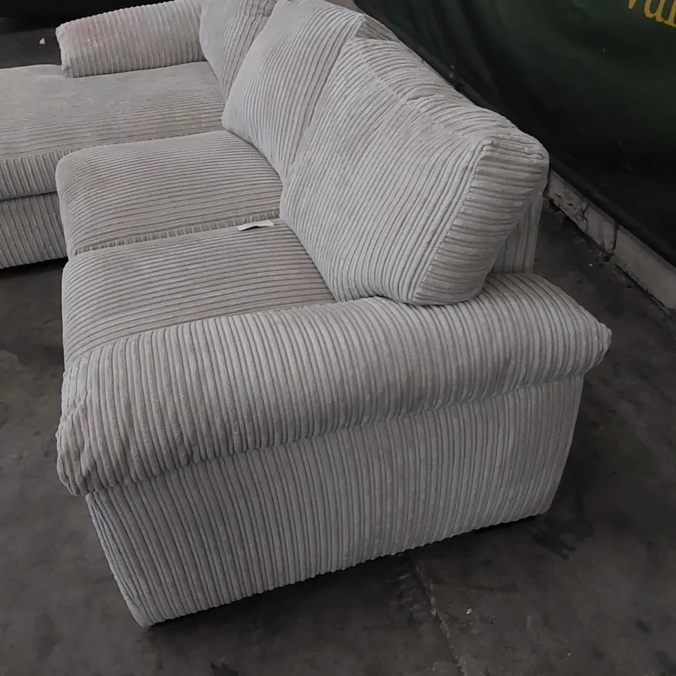 DESIGNER FABRIC UPHOLSTERED CHAISE SOFA 