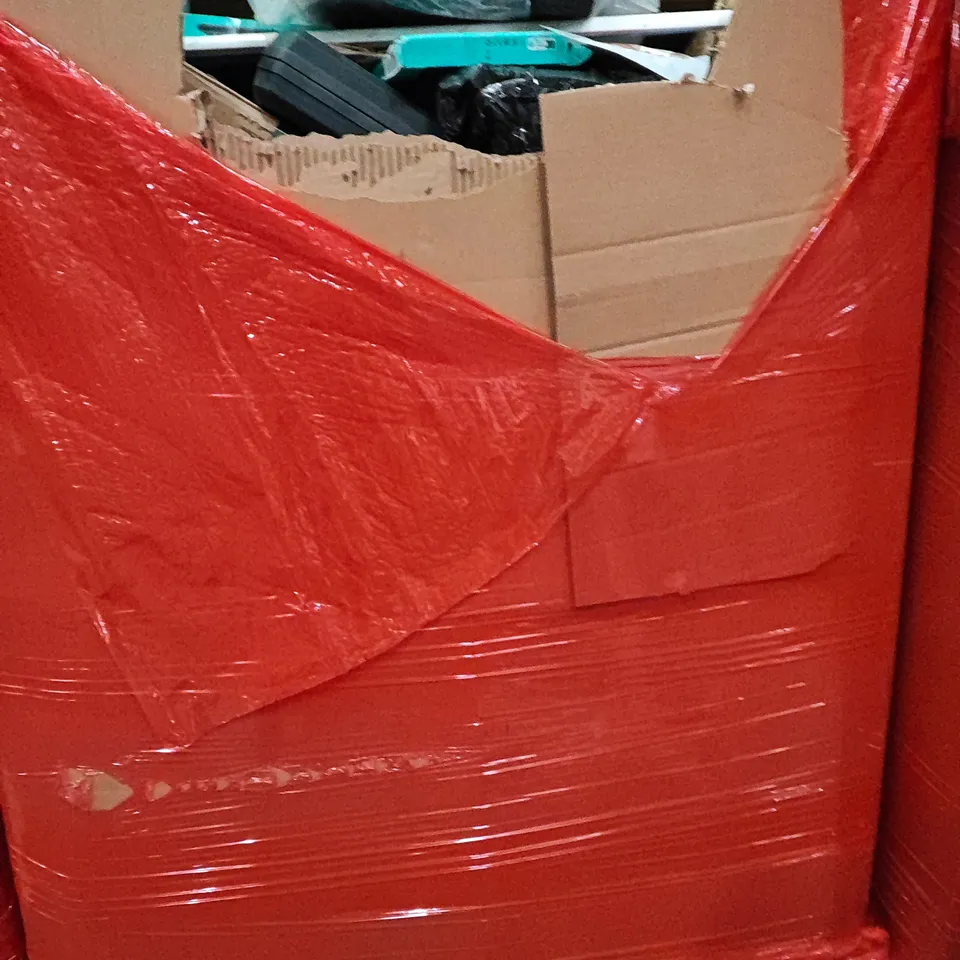 PALLET OF ASSORTED HOUSEHOLD GOODS AND PRODUCTS TO INCLUDE;TOOLBOX, KEYBOARD,BASKET