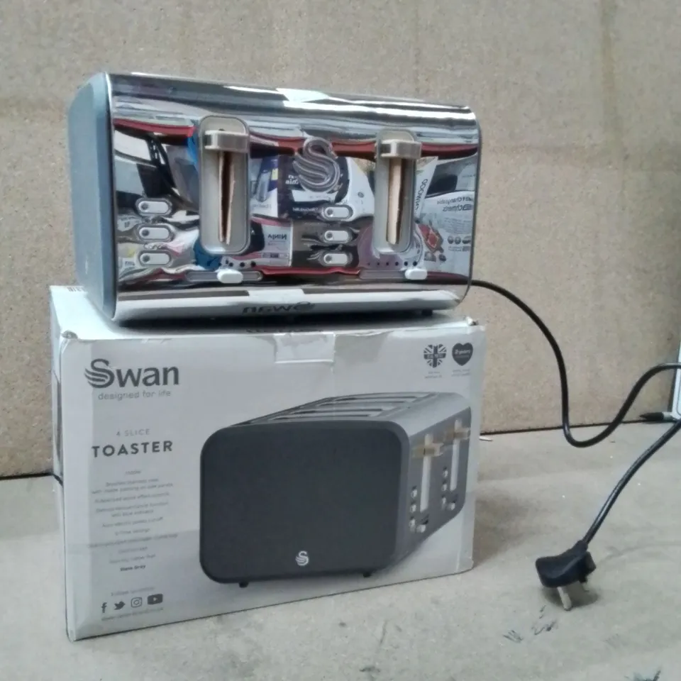 BOXED SWAN 4 SLICE TOASTER SLATE GREY