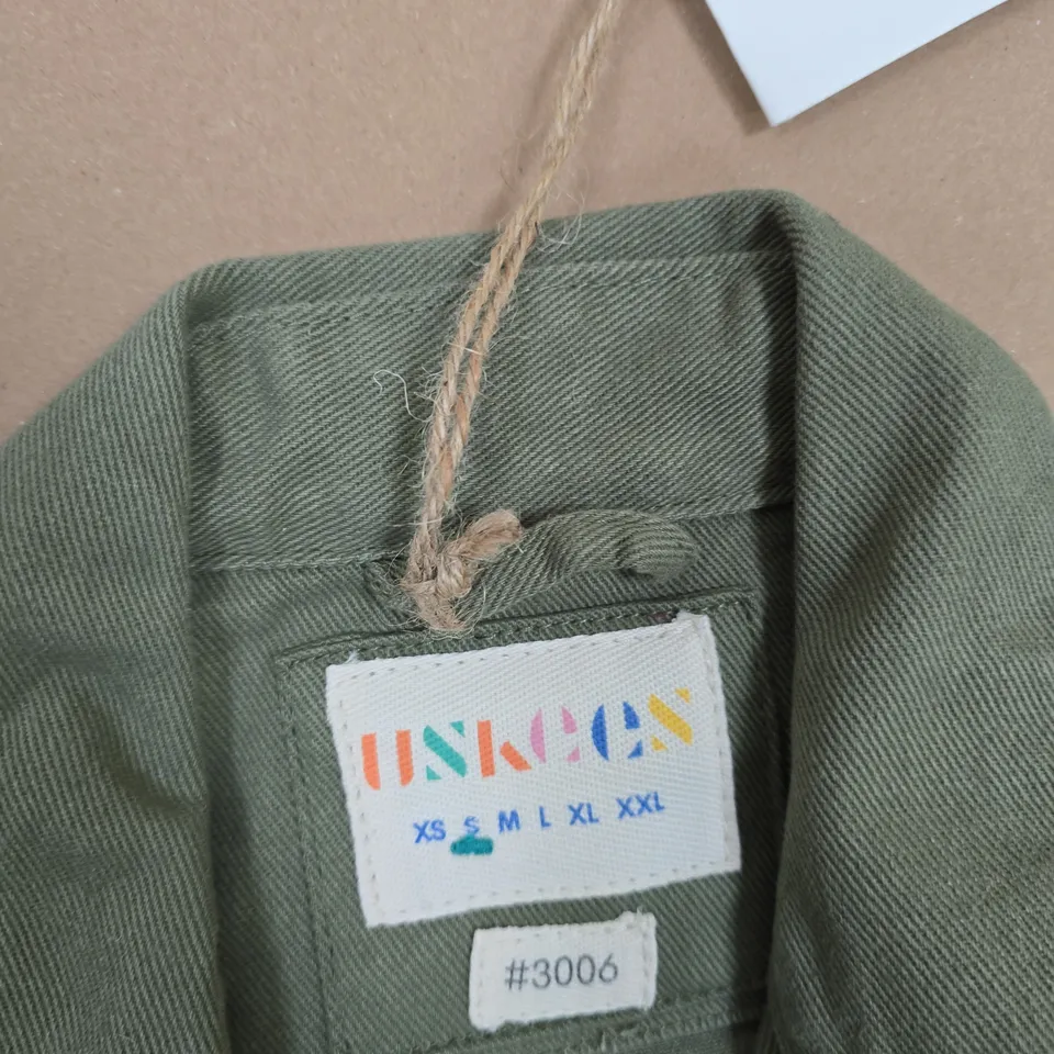 USKEES OLIVE GREEN UTILITY FIELD JACKET WITH FOUR POCKETS UK S