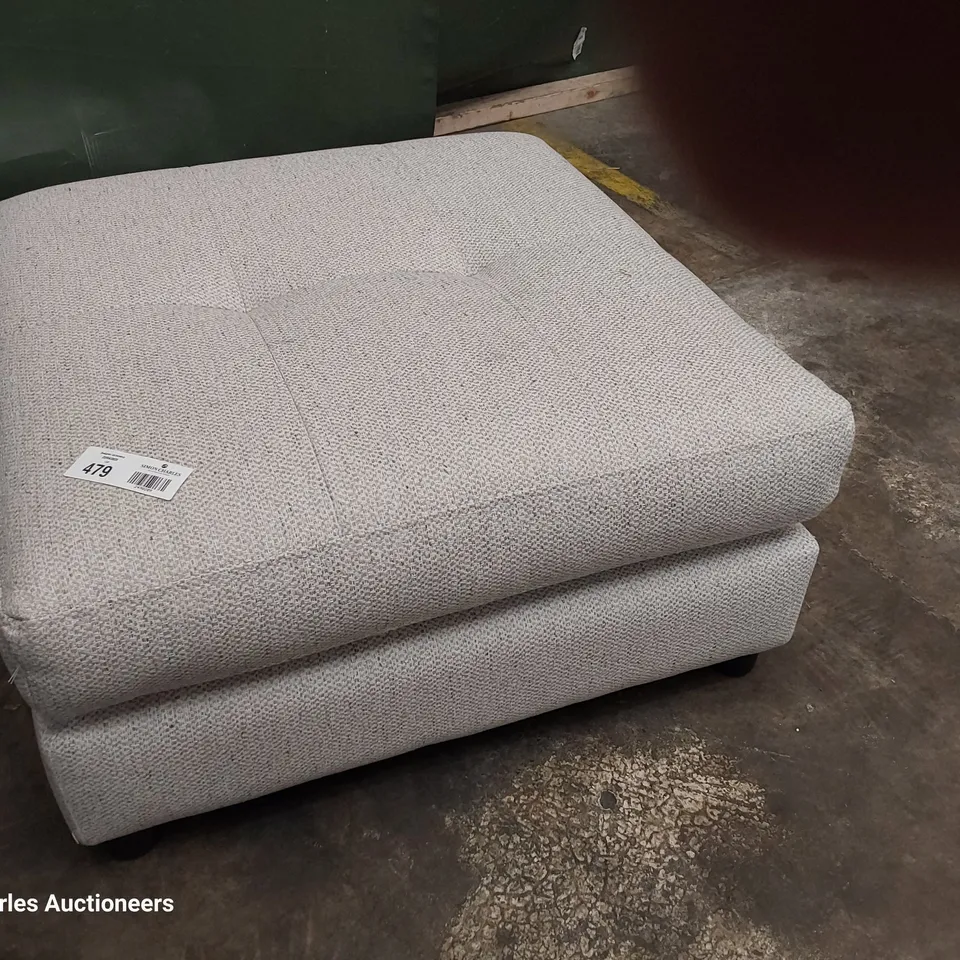 QUALITY BRITISH DESIGNER LOUNGE Co. HOLLY FOOTSTOOL NATURAL FABRIC 