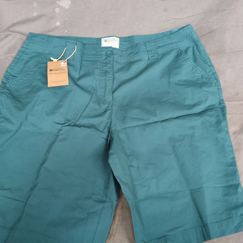 MOUNTAIN WAREHOUSE COAST STRETCH WOMENS SHORTS IN TEAL - UK 16