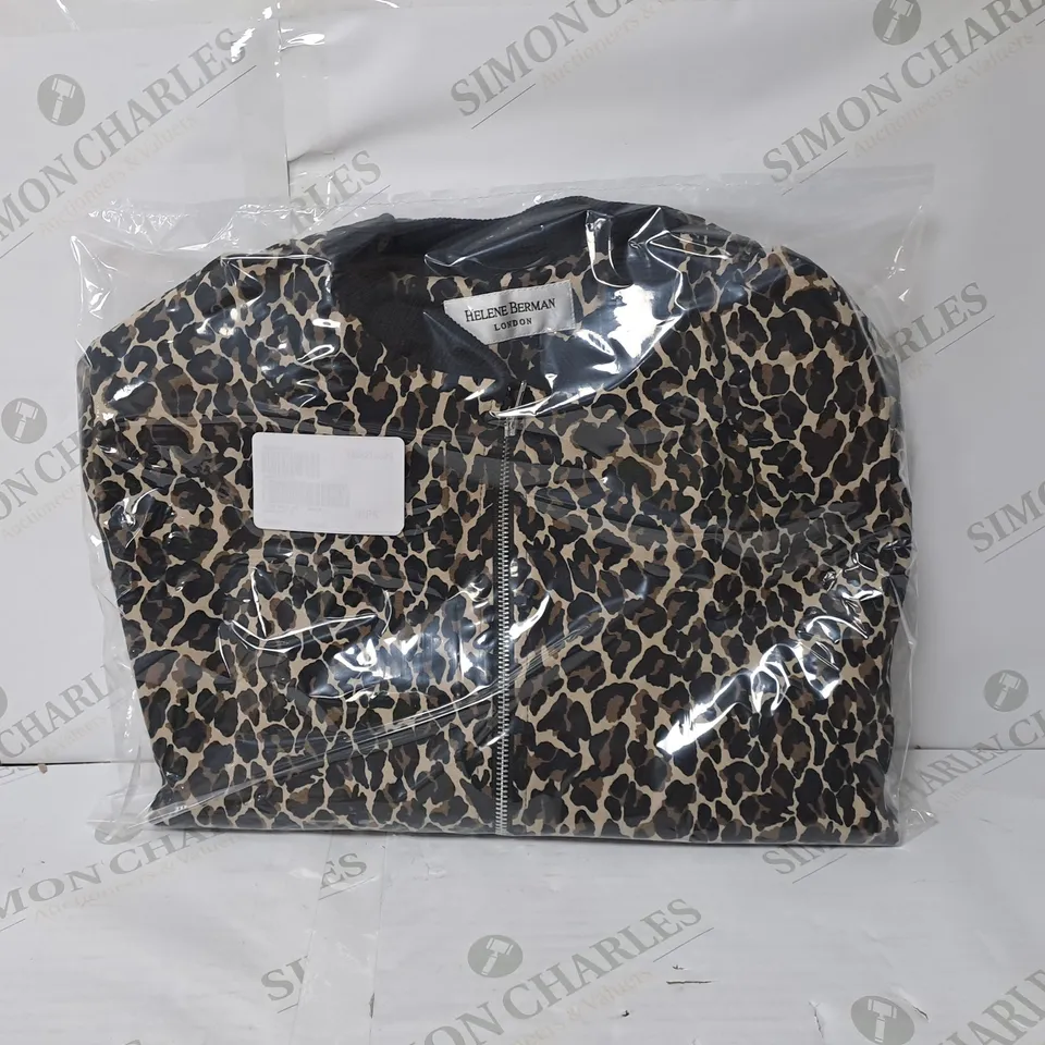 BOXED HELENE BERMAN LEOPARD PRINT JACKET // SIZE: 16 UK 