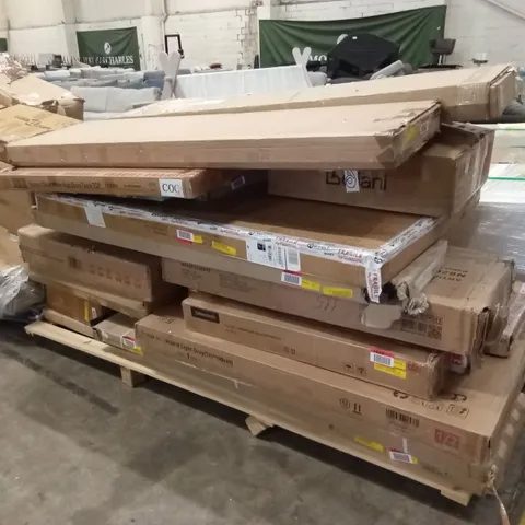 PALLET OF ASSORTED INCOMPLETE FURNITURE PARTS AND PIECES 