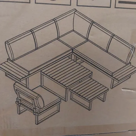 BOXED OUTDOOR CONVERSATION SET 5 PLACES - BLACK (3 BOXES)