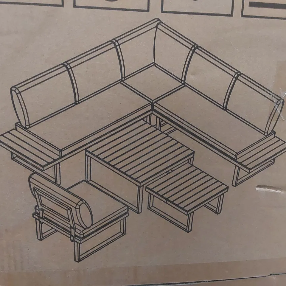 BOXED OUTDOOR CONVERSATION SET 5 PLACES - BLACK (3 BOXES)