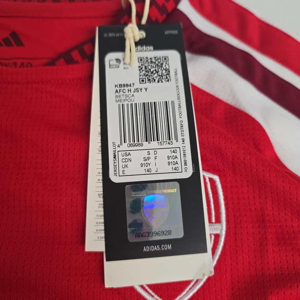 ARSENAL FC KIDS HOME JERSEY - UK 9/10 YRS