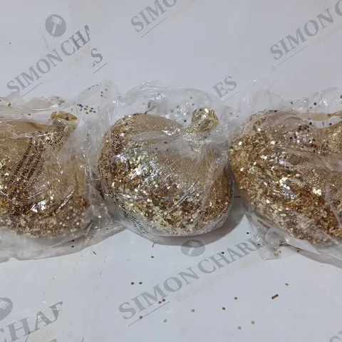 ALISON CORK SET OF 6 GLITTER ELLIPSE BAUBLES  