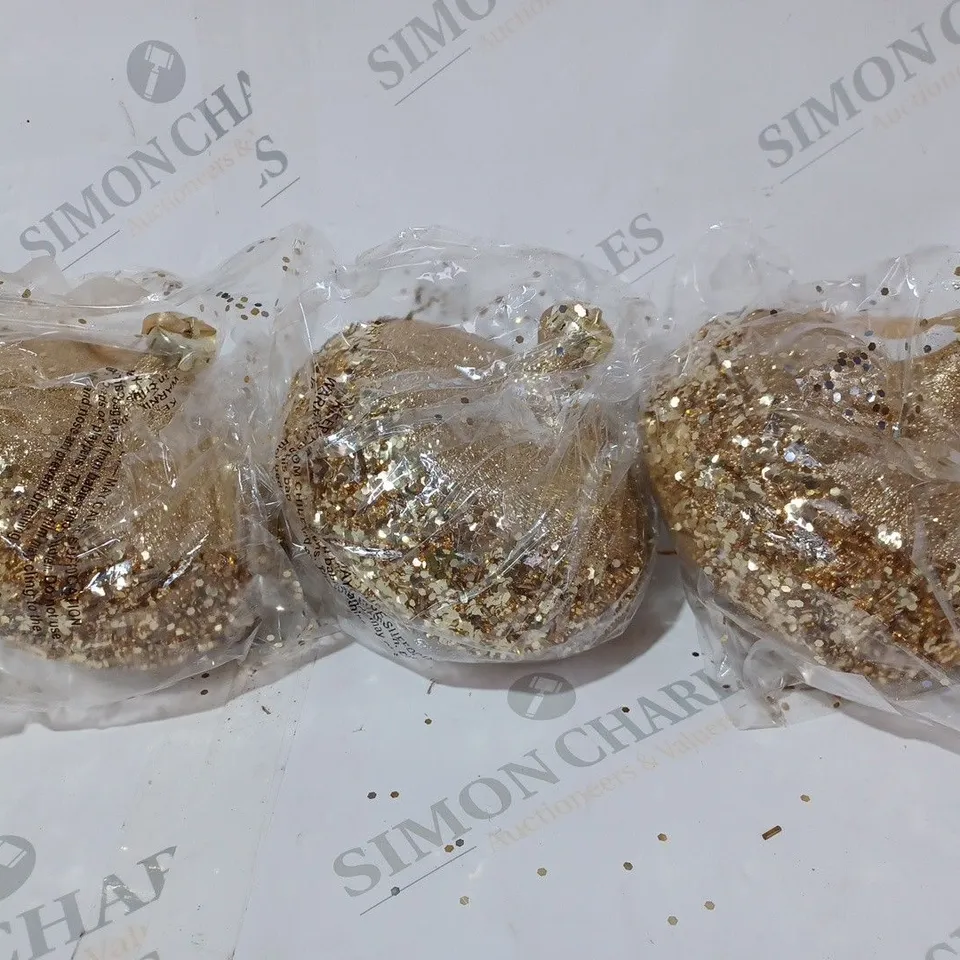 ALISON CORK SET OF 6 GLITTER ELLIPSE BAUBLES  