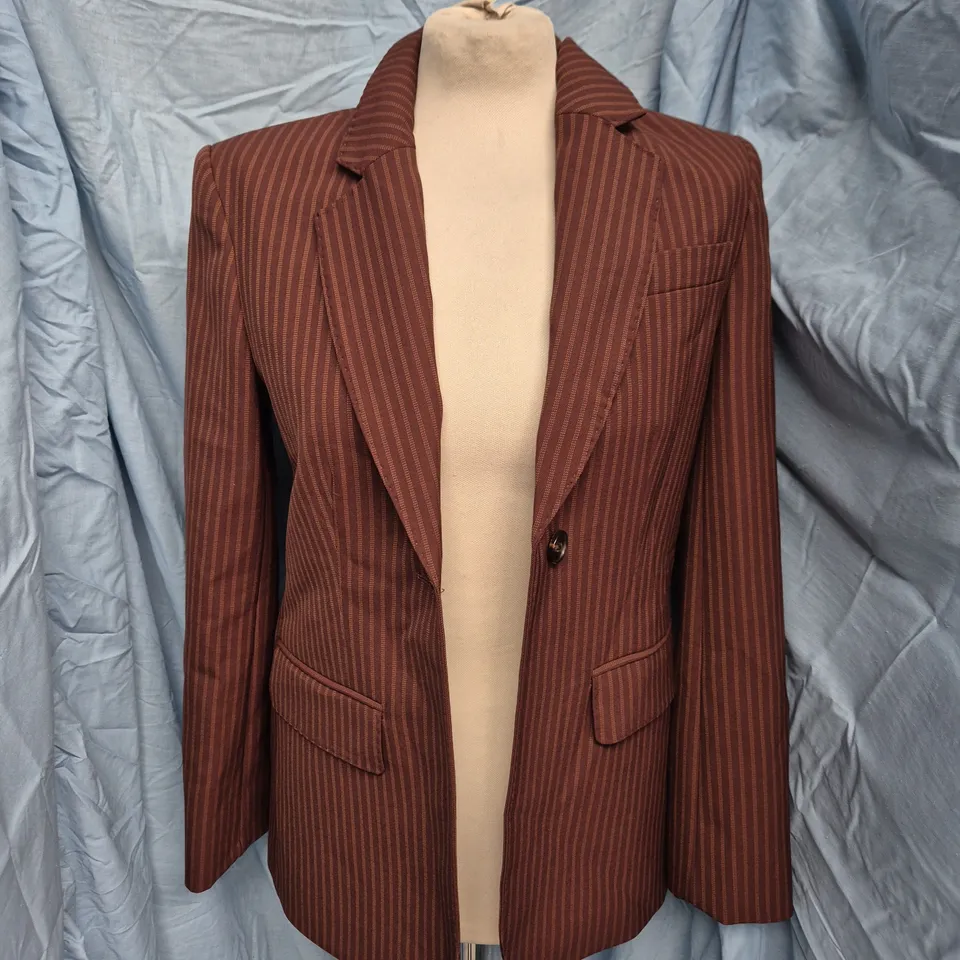 ME+EM PINSTRIPE BLAZER CINNAMON BROWN – UK 6 (US 2, EU 34)
