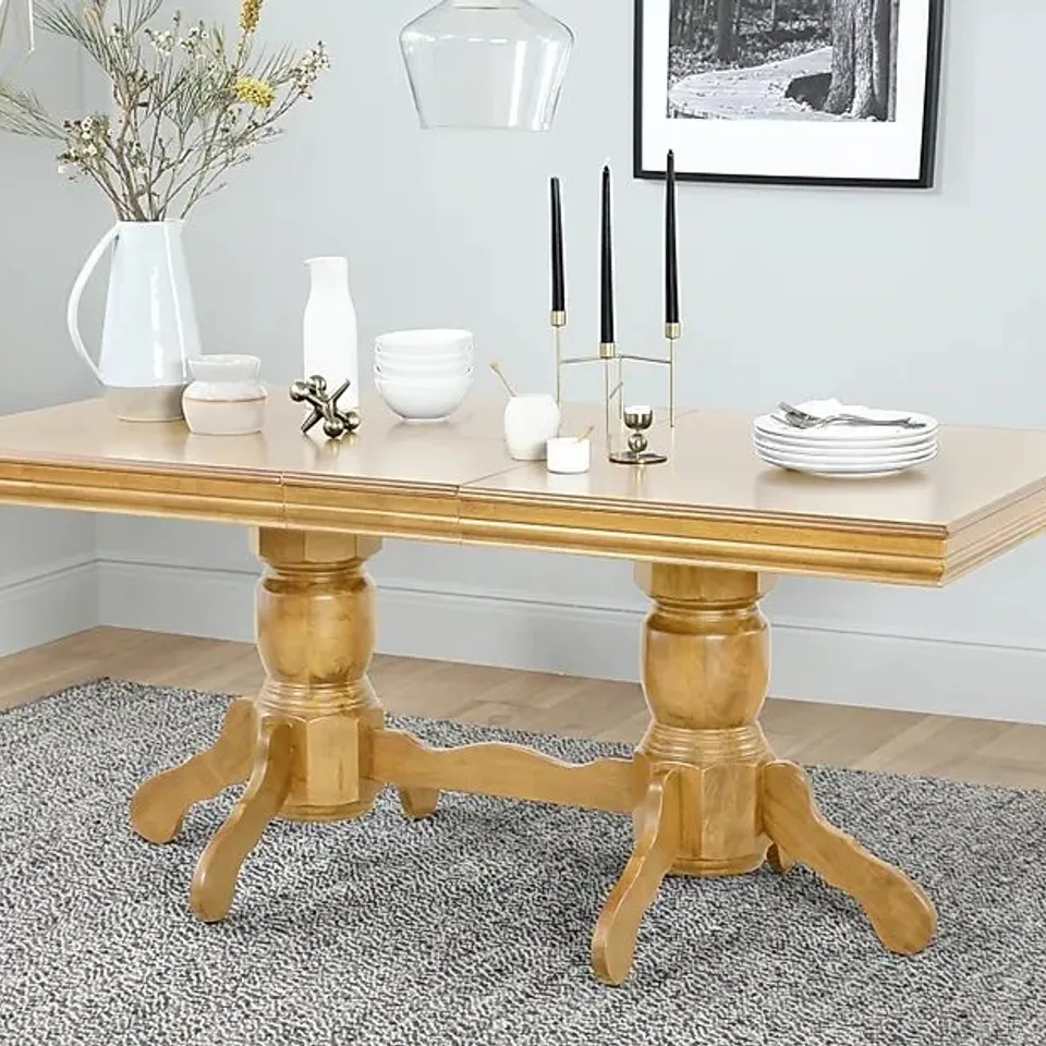 DESIGNER CHATSWORTH OAK 150-180CM EXTENDING DINING TABLE(BOX 1 of 2 ONLY)