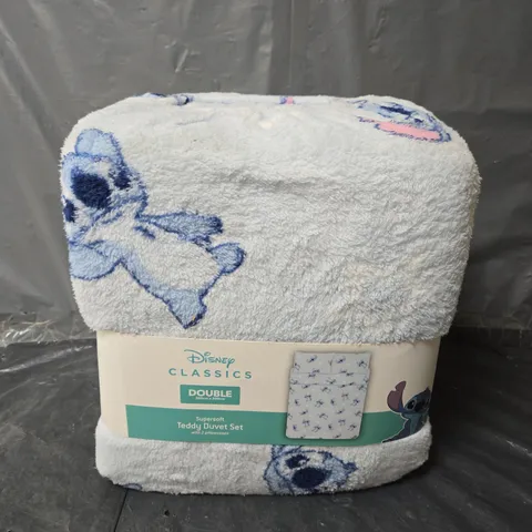 DISNEY STITCH SUPERSOFT TEDDY DUVET SET SIZE DOUBLE 