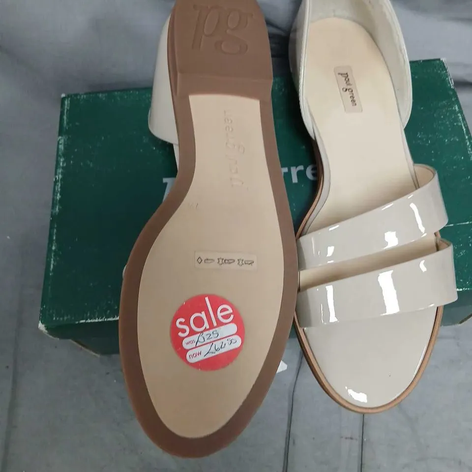 PAUL GREEN CREAM PATENT SANDALS – WOMEN'S, UK 7.5 (7 1/2)