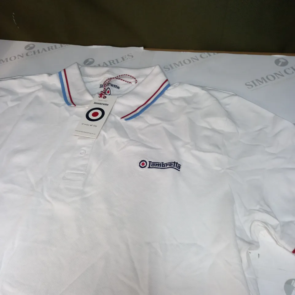 LAMBRETTA MENS TWIN TIPPED POLO SHIRT SIZE 3XL